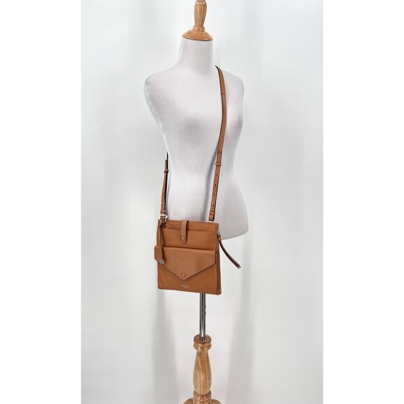 RADLEY LONDON Wilton Way Crossbody Tan Leather Slim Tab Travel Pockets NEW - Picture 3 of 16